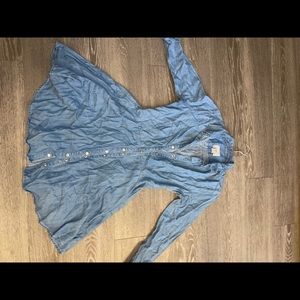 Mini jeans button up dress